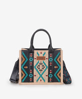 Wrangler Aztec Embroidered Whipstitch Tote Bag Black